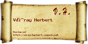Váray Herbert névjegykártya